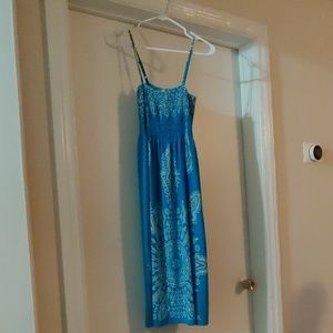 Blue spaghetti strap dress